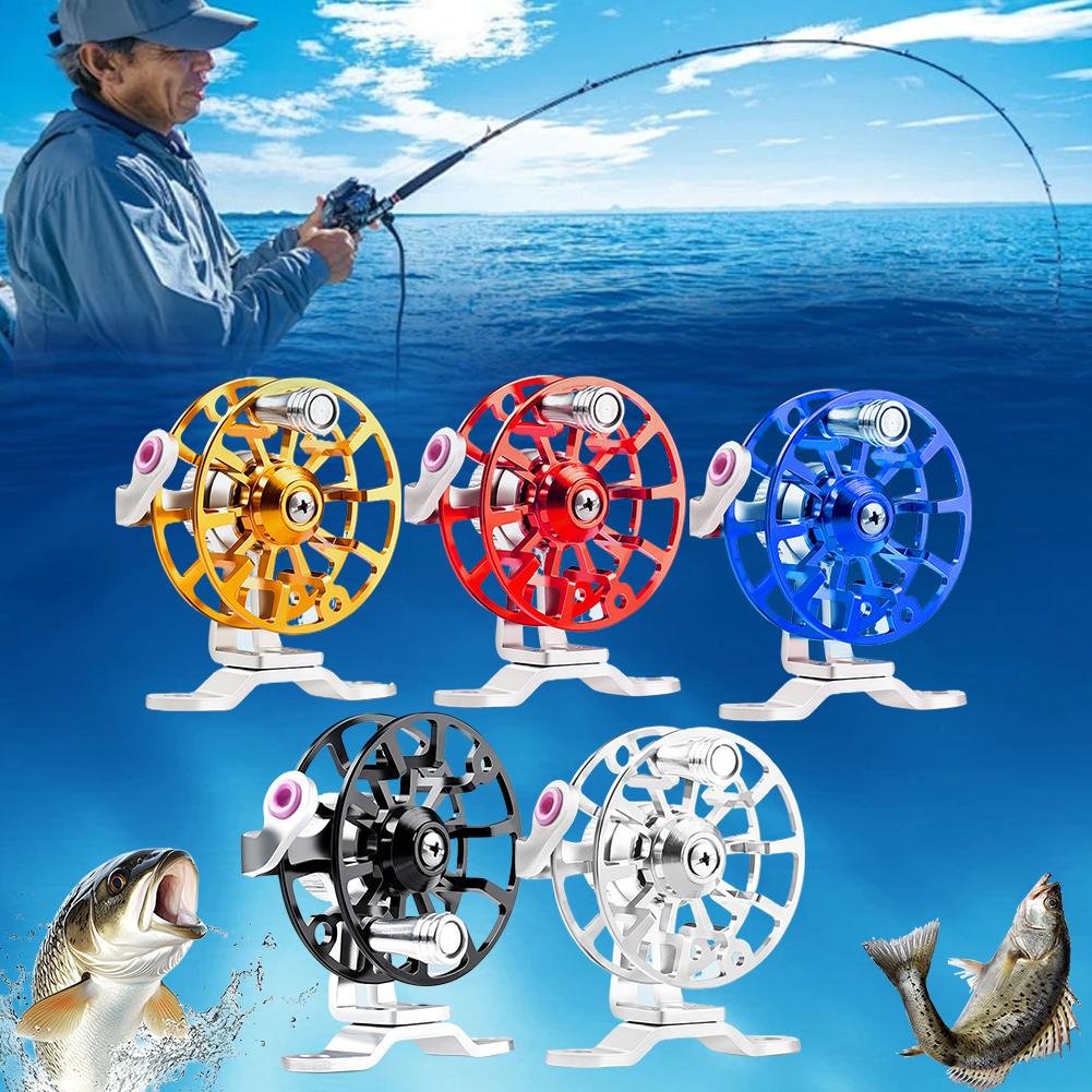 Ice Fishing Reel - Mini Carrete de Pesca Metálico Portátil,